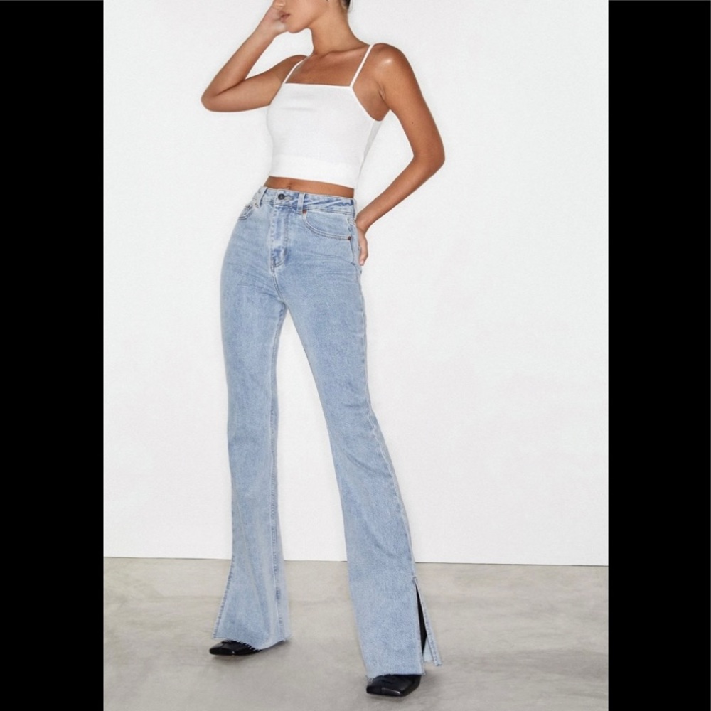 MOTEL ROCKS - SPLIT BOOTLEG JEANS IN LIGHT WASH